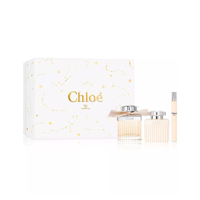 One of the best perfume gift sets for women who love all things beauty, the Chloé 3-Piece Eau de Parfum Gift Set available now at Macy's